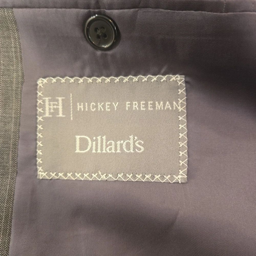 Hickey Freeman x Loro Piana Union Made USA Gray Pin Striped Blazer 42R
